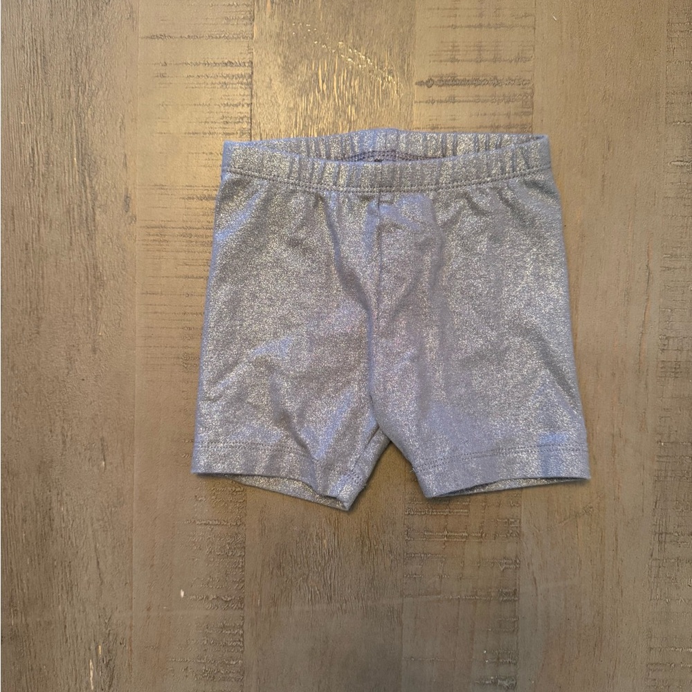 2T Toddler Girl Sparkly Gray Biker Shorts